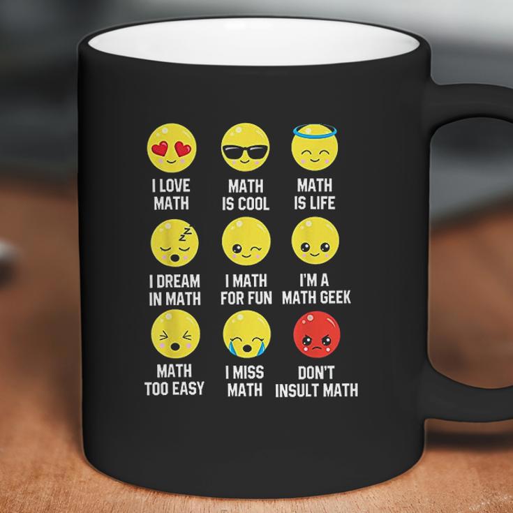 I Love Math Emoji Emoticons Teacher Mathletes Graphic Coffee Mug