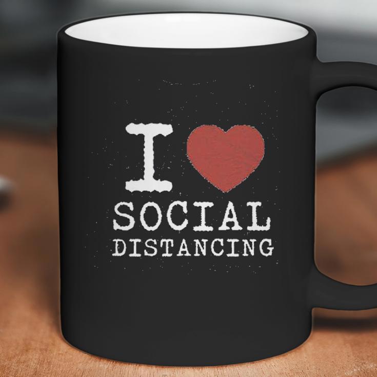 I Love Social Distancing Women Heart Funny Coffee Mug