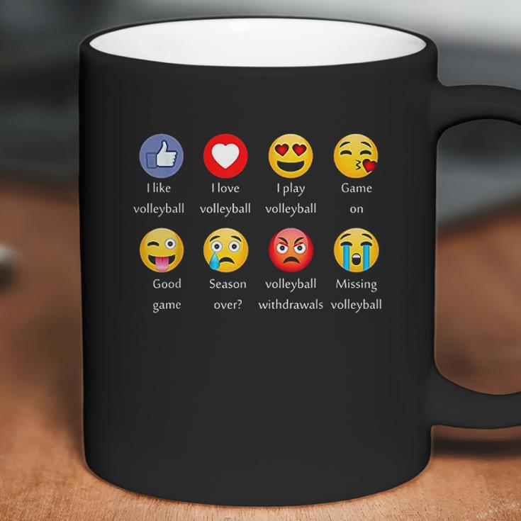 I Love Volleyball Funny Emoji Emoticons Graphic Coffee Mug