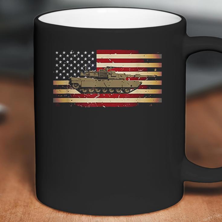 M1 Tank And American Flag Veterans Coffee Mug