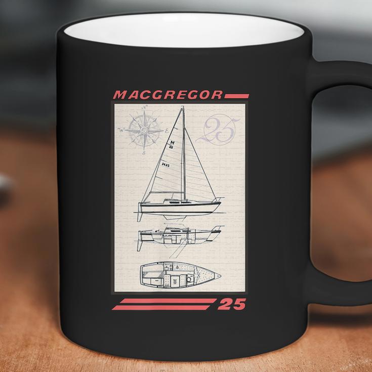 Macgregor 25 Sailboat Line Drawing Graphic Design Printed Casual Daily Basic Coffee Mug