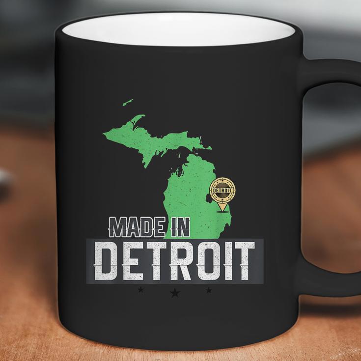 Made In Detroit Michigan State Map Motor City Area Graphic Design Printed Casual Daily Basic Coffee Mug