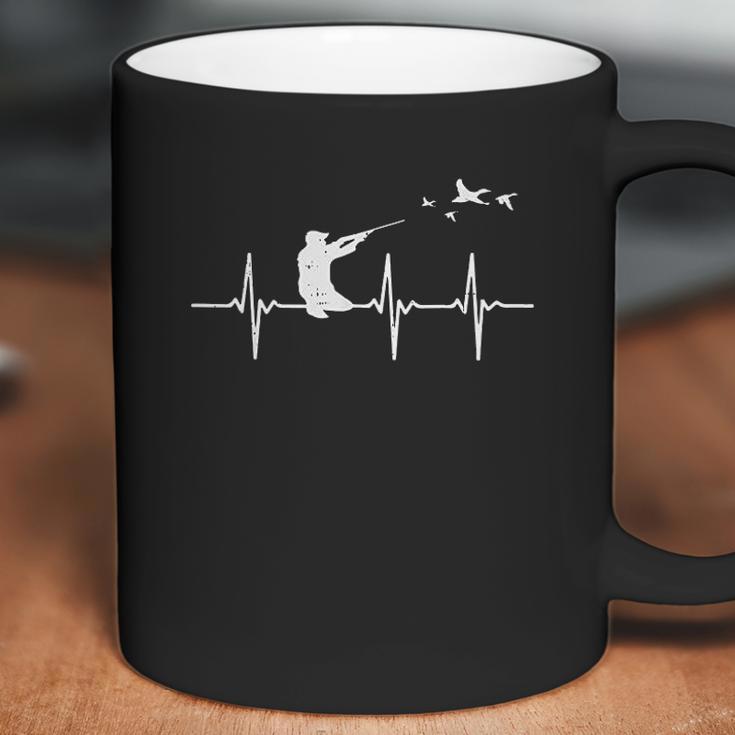 Mens Heartbeat Bird Shooting Hunting Duck Goose Hunter Quail Coffee Mug