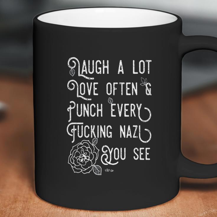 Mens Punch Nazis Laugh A Lot Love Often Feminist Liberal Coffee Mug