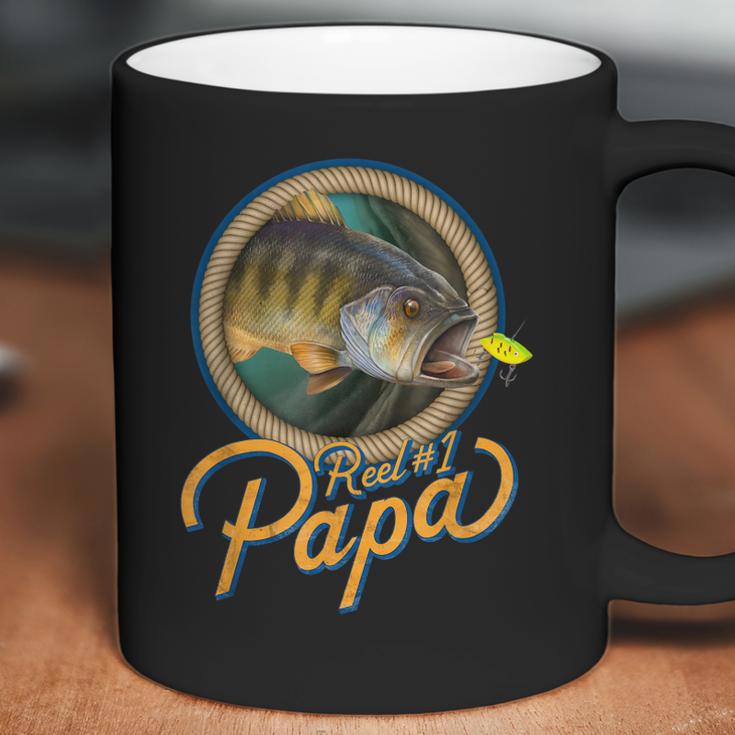 Mens Reel 1 Papa Best Father Dad Fishing Coffee Mug