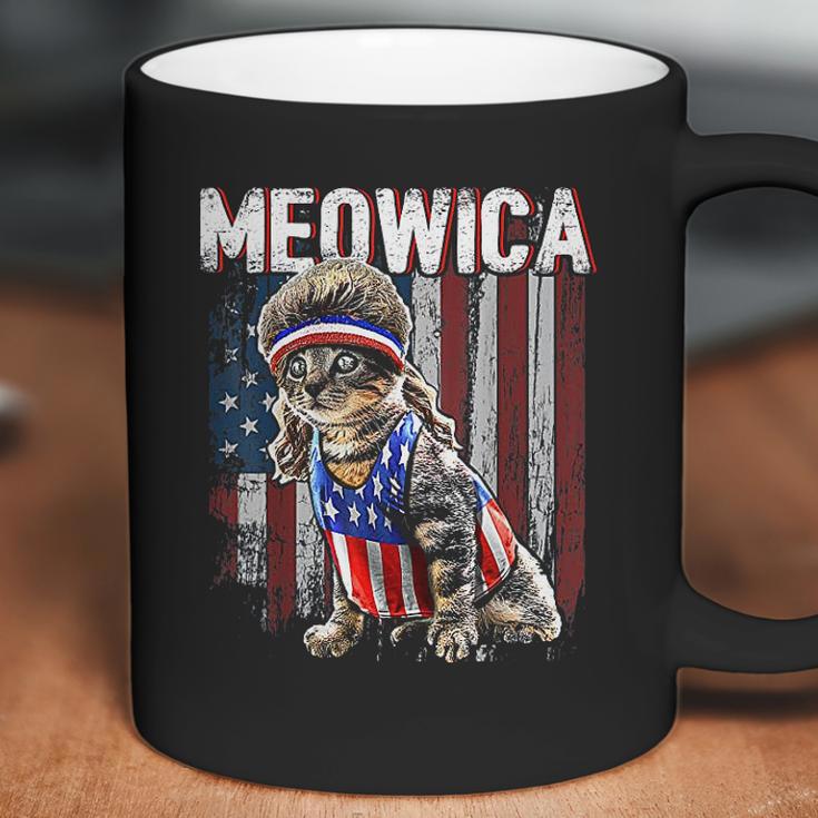 Meowica Cat Mullet American Flag Coffee Mug