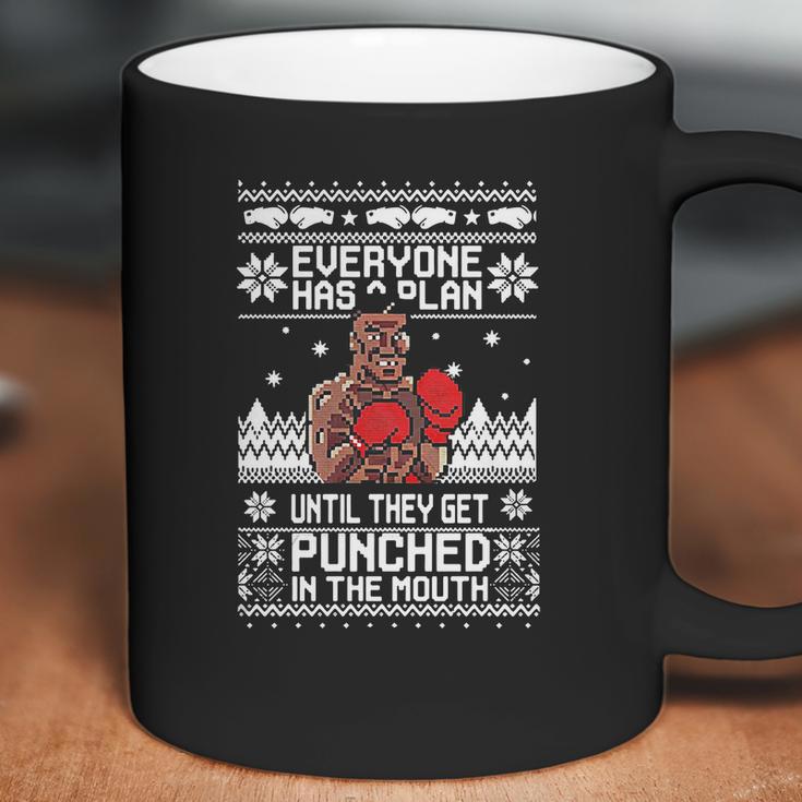 Mike Tyson Punch Everyone Has A Plan Until Ugly Christmas Coffee Mug