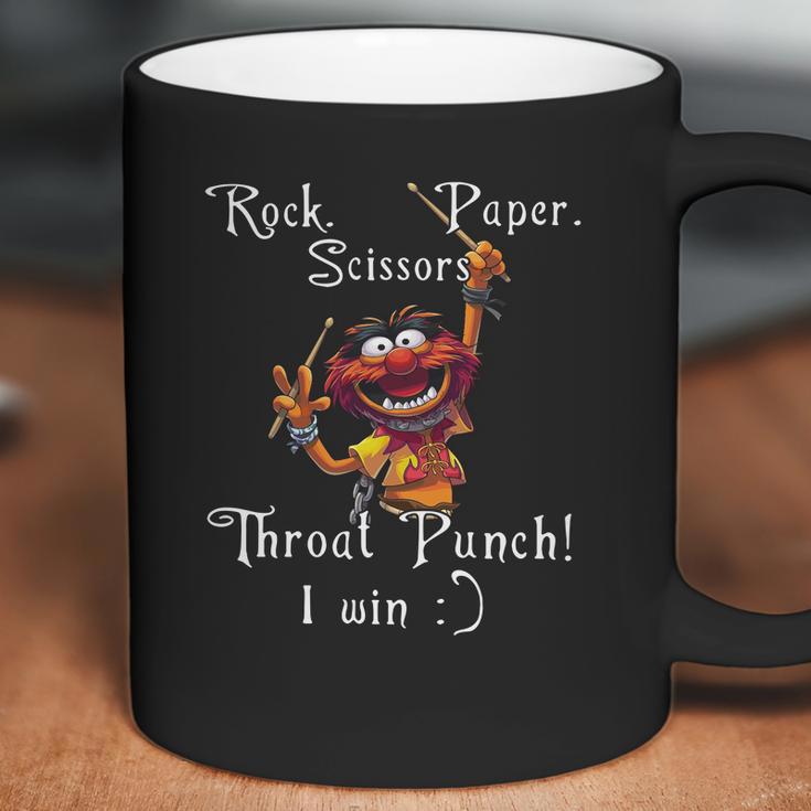 The Muppets Rock Paper Scissors Throat Punch I Win Coffee Mug