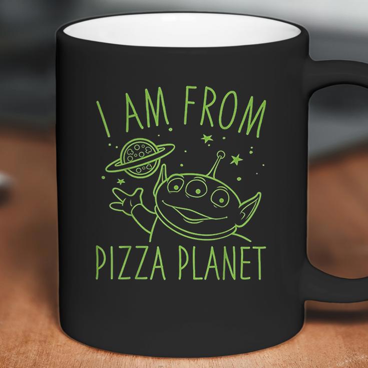 Neon Green Alien Pizza Planet Coffee Mug