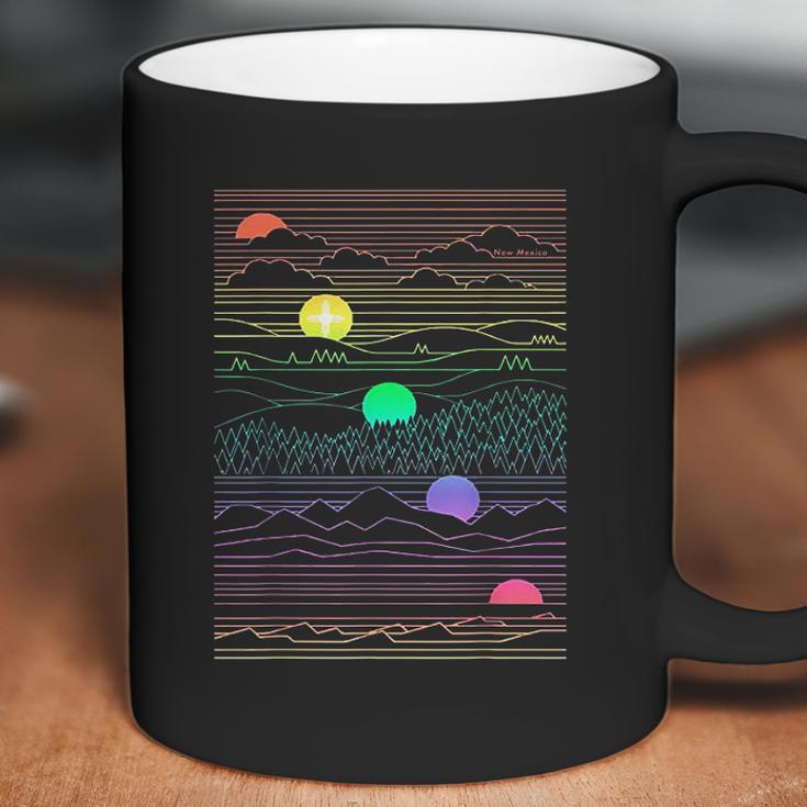 New Mexico State Landscape Line Art Design Coffee Mug