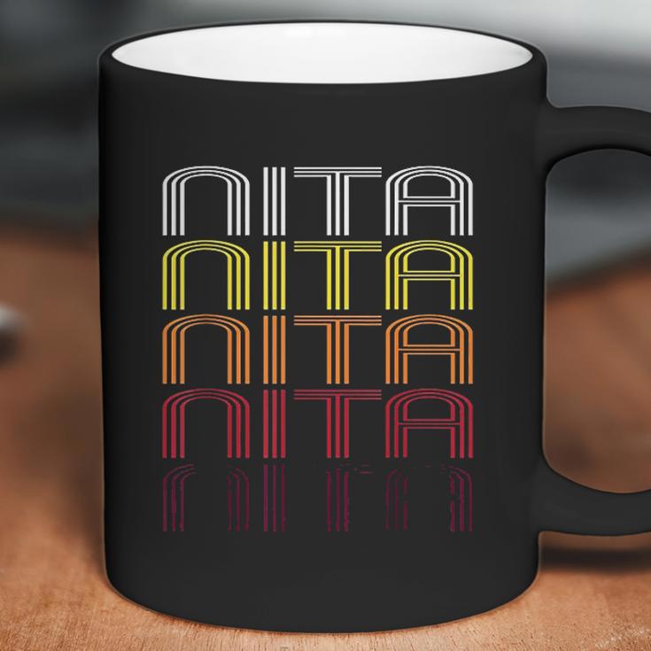 Nita Retro Wordmark Pattern Vintage Style Coffee Mug