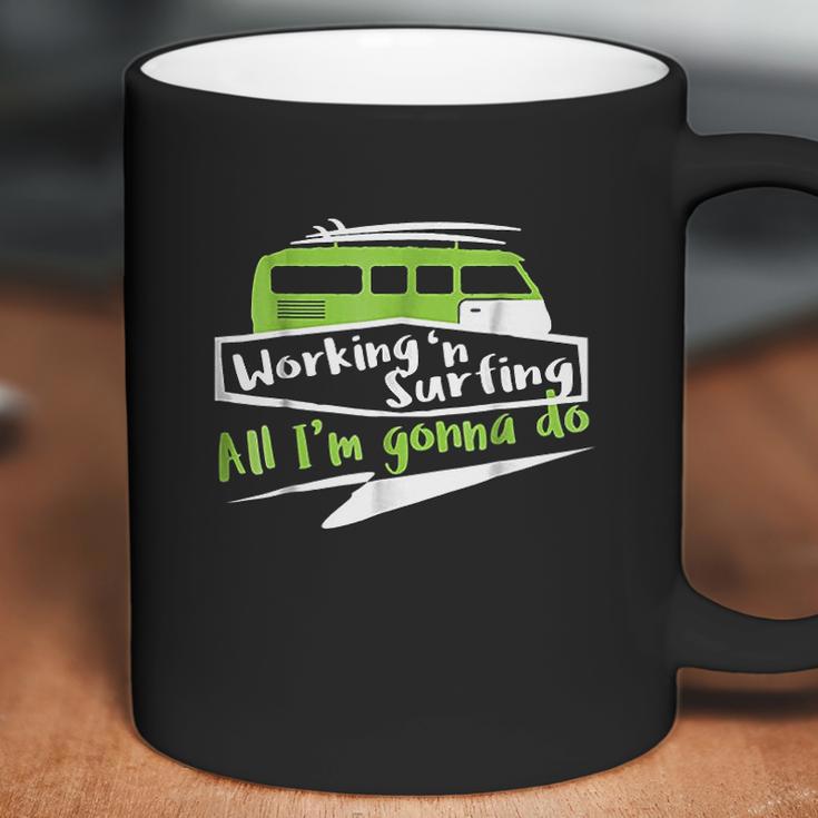 Ocean Surfing Vans Working And Surfing Coffee Mug