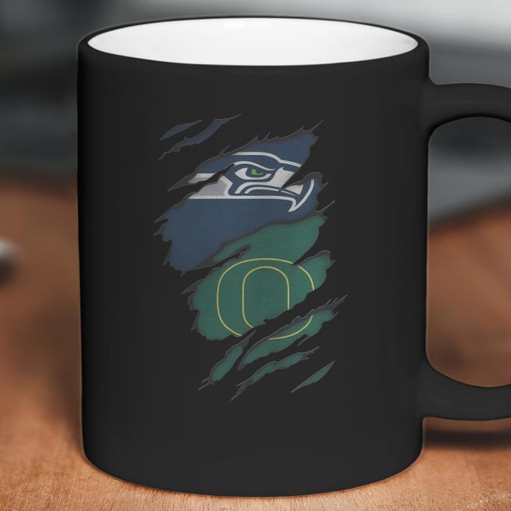 Oregon Ducks And Seattle Seahawks Football Team Fans Women Men Shirts Coffee Mug