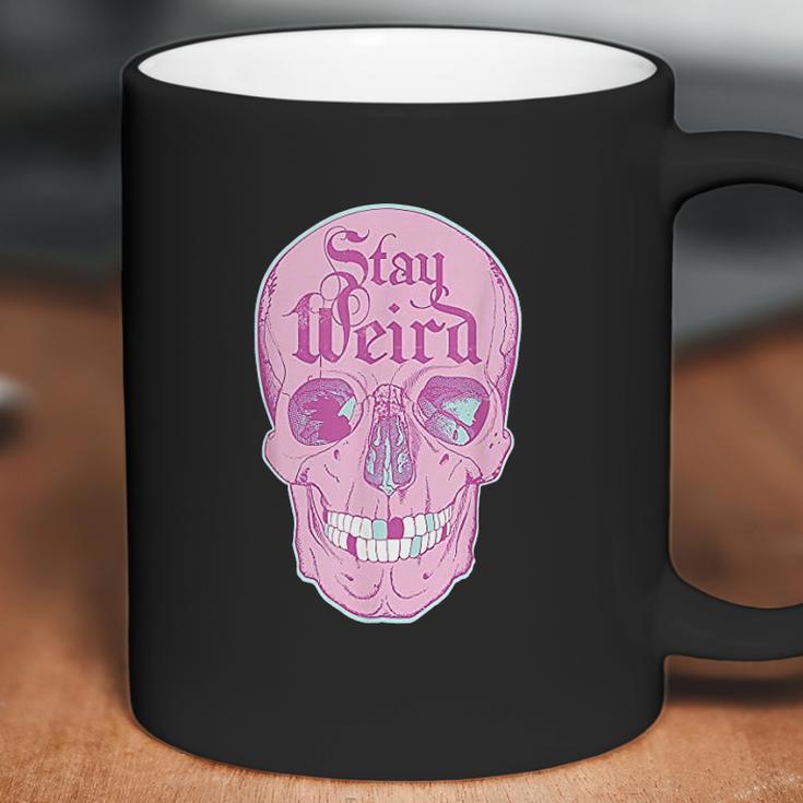 Pastel Goth Girl Stay Weird Emo Pink Skull Coffee Mug