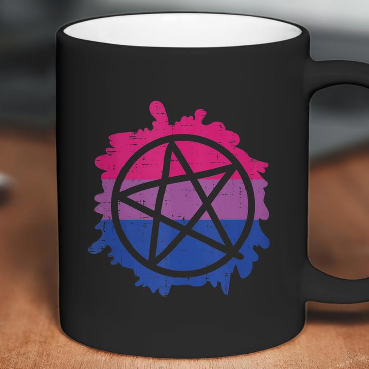 Pentagram Satanic Goth Lgbtq Bisexual Flag Gay Pride Ally Bi Coffee Mug