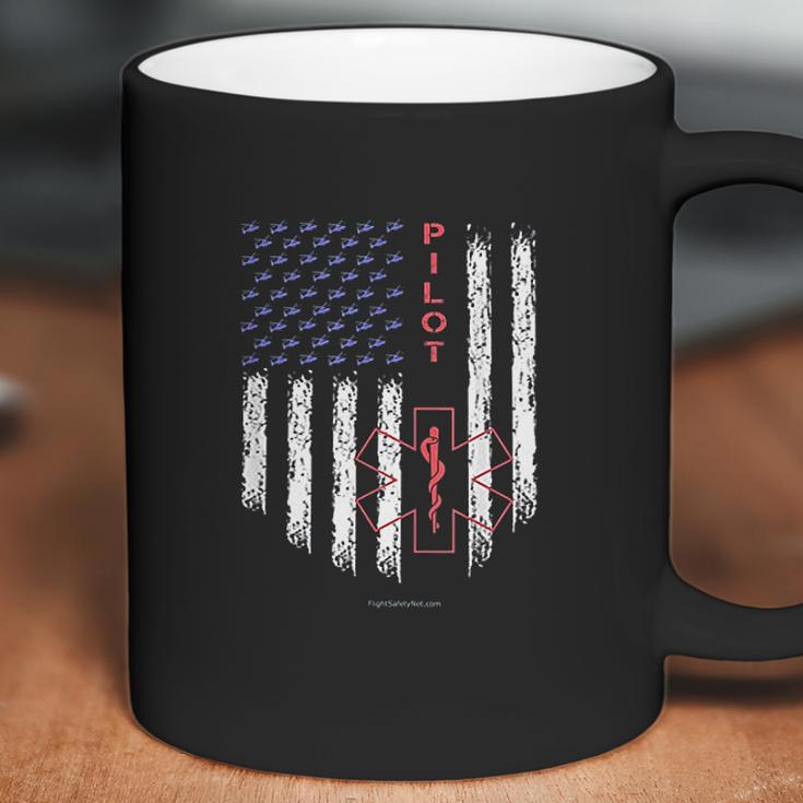 Pilot Ems Helicopter Star Of Life American Flag Coffee Mug