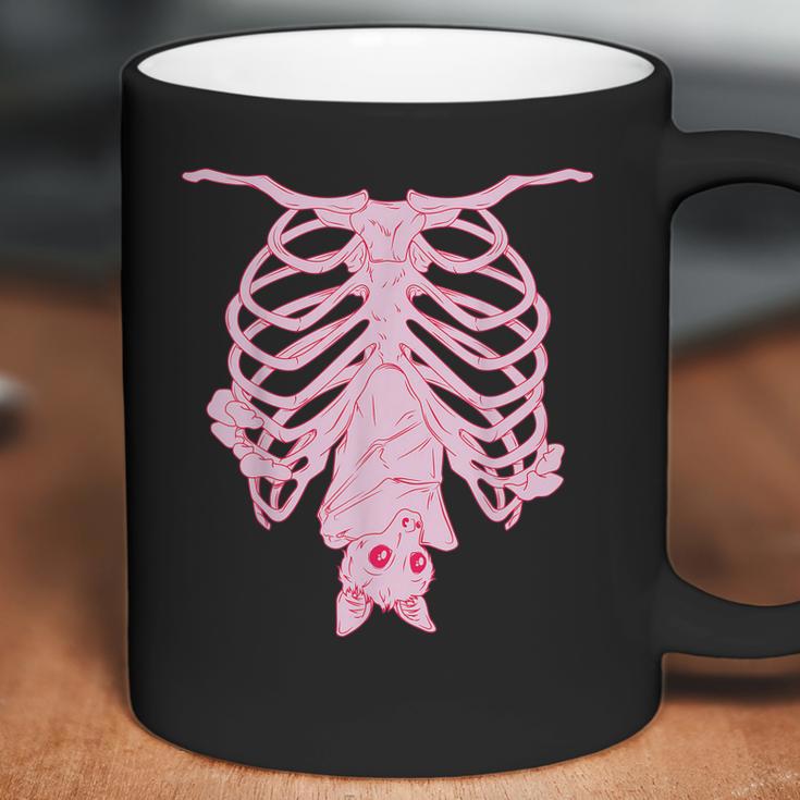 Pink Ribs Bat Pastel Goth Halloween Kawaii Skeleton Witch Coffee Mug