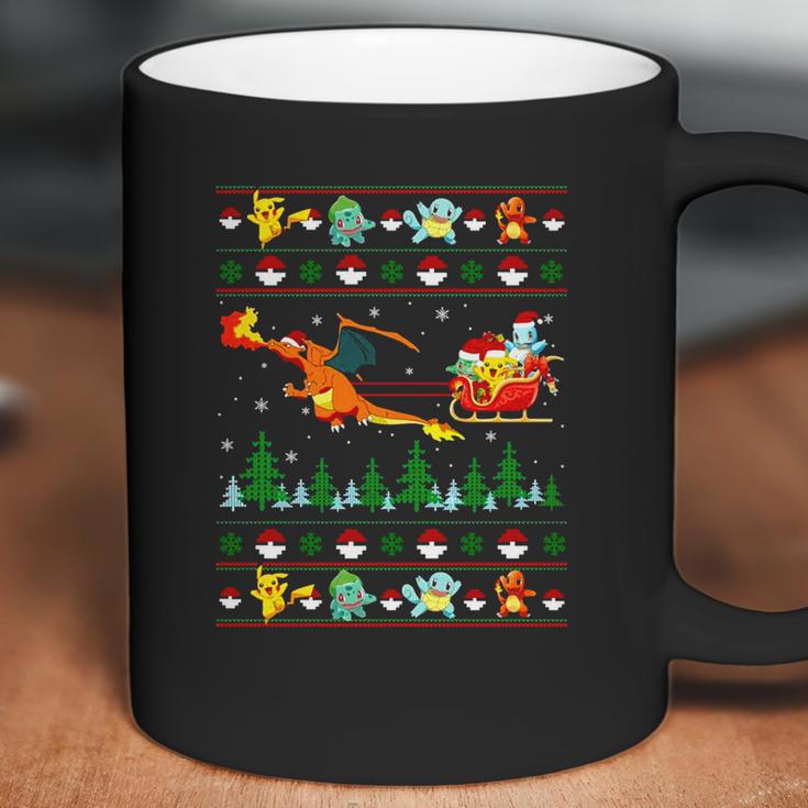 Pokemon And Dinosaur Santa Hat Christmas Coffee Mug