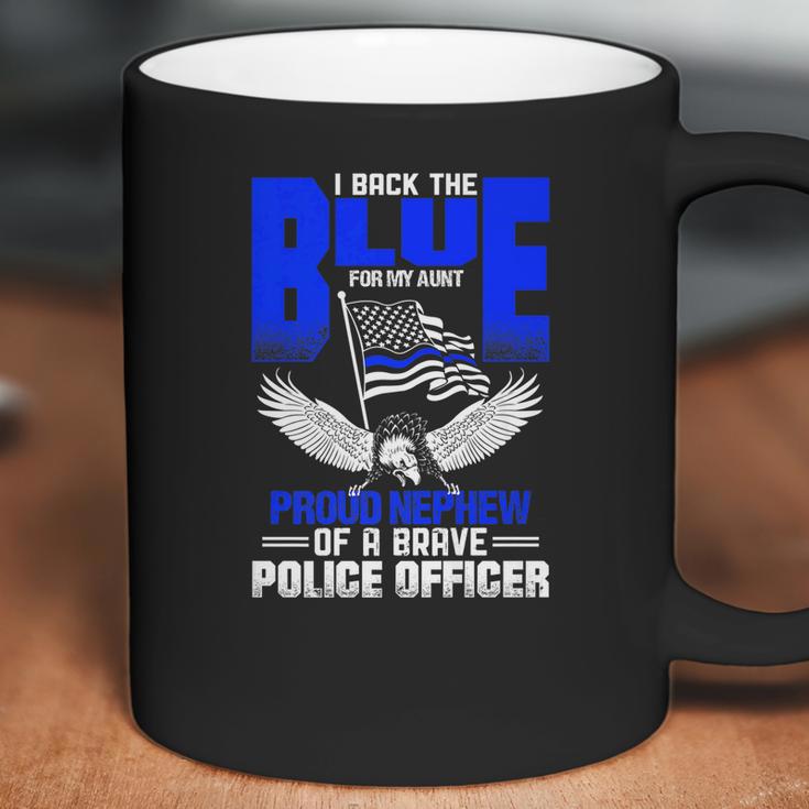 Police Flag Nephew Backs Blue For Police Aunt Coffee Mug