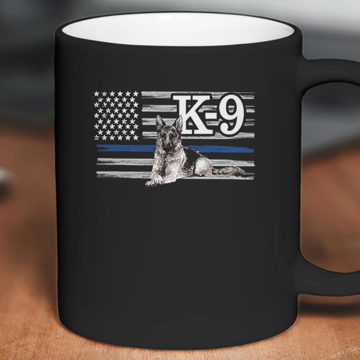 Police K9 Unit Thin Blue Line Flag German Shepherd Coffee Mug