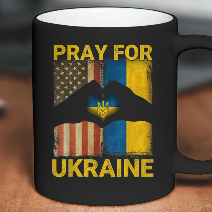 Pray For Ukraine Stand With Ukraine Ukrainian Flag Us Flag Men Women T-Shirt Graphic Print Casual Unisex Tee Coffee Mug