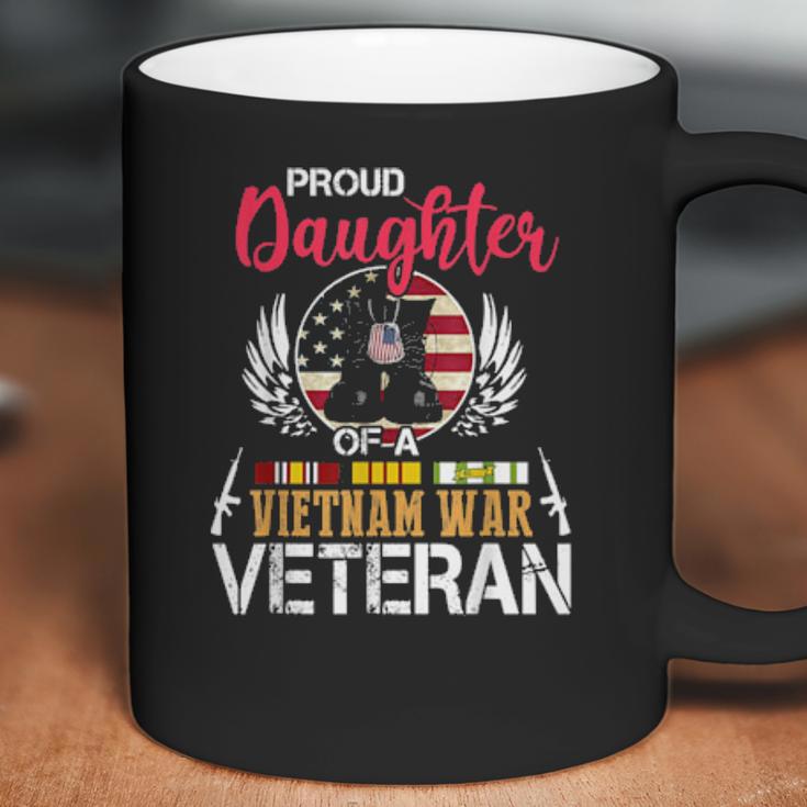 Proud Daughter Vietnam War Veteran American Flag Military Coffee Mug