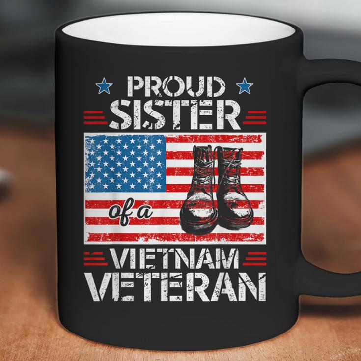 Proud Sister Of Vietnam Veteran Patriotic Usa Flag Military Coffee Mug