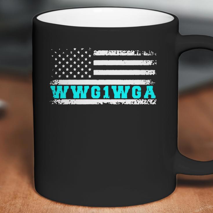 Qanon Apparel Wwg1wga Us Flag Retro Q Anon Coffee Mug