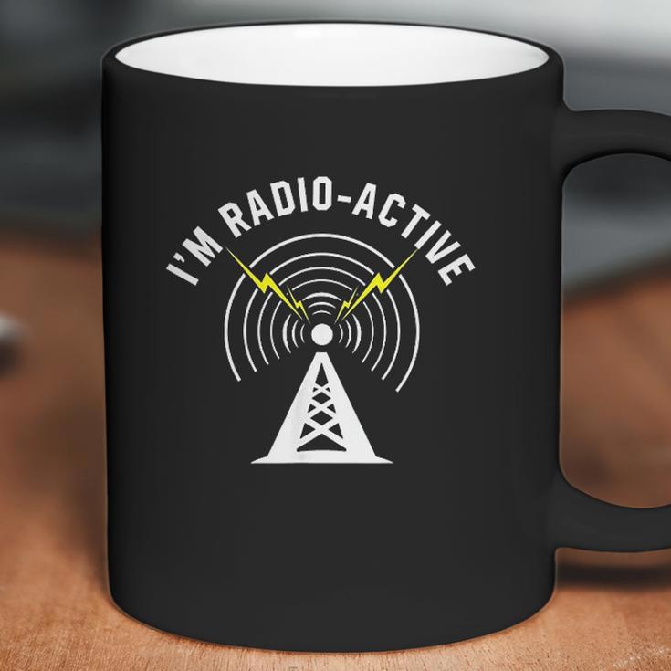 I Am Radio Active With Tower Antenna Funny Ham Radio Coffee Mug