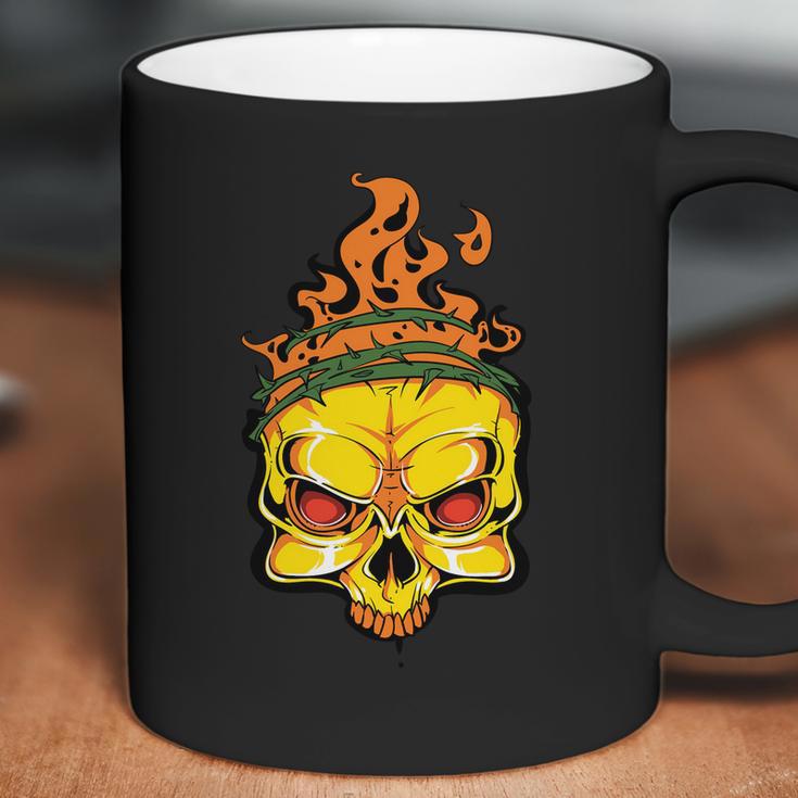 Rage Of Fire Faming Skull Creepy Skeleton Coffee Mug