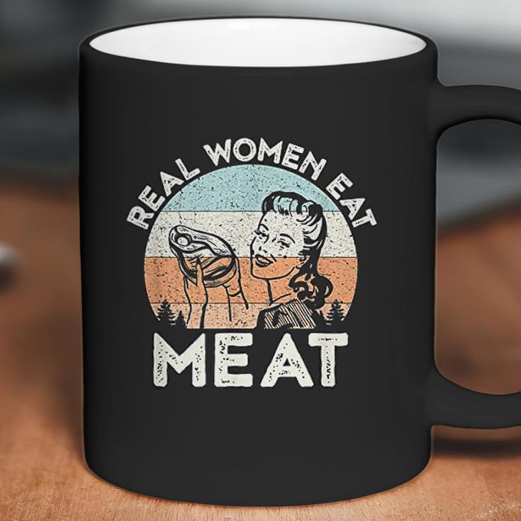 Real Women Eat Meat Funny Vintage Carnivore T-Shirt Coffee Mug