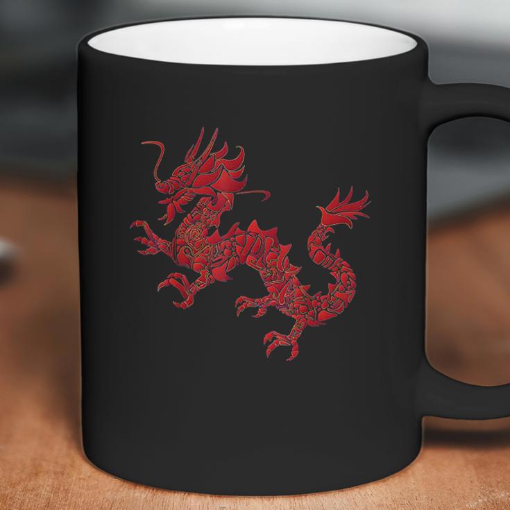 Red Chinese Firedrake Dragon Print Art Wear Coffee Mug