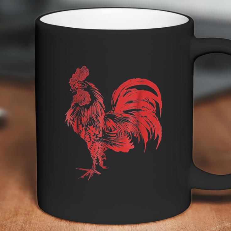 Red Rooster Cocky Vintage Rooster Coffee Mug