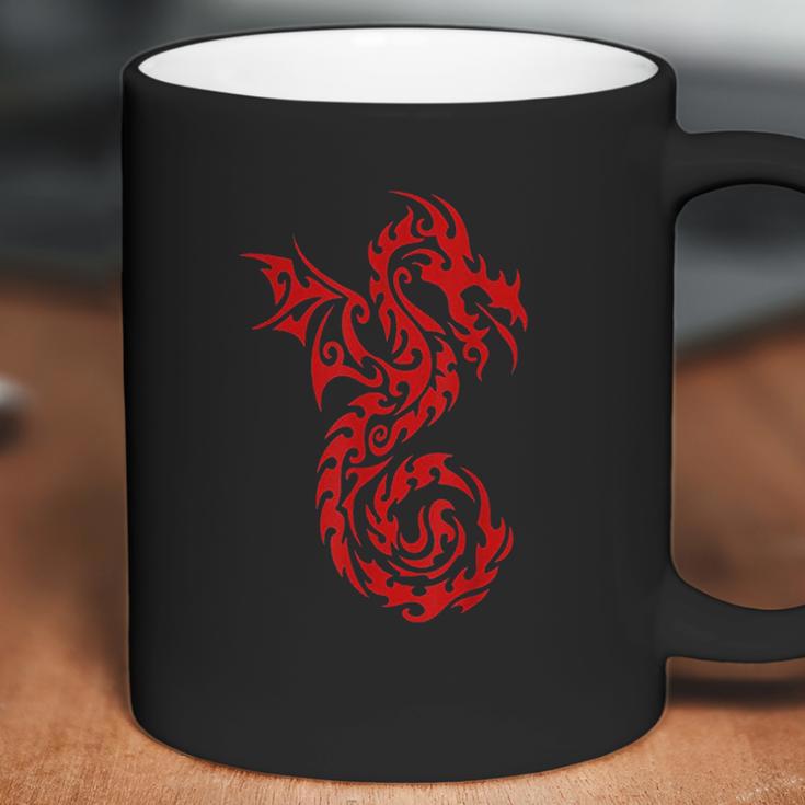 Red Tribal Dragon Chinese Firedrake Art Print Coffee Mug