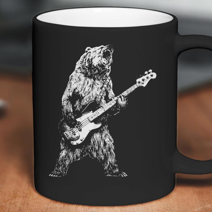 Retro Bear Playing Bass Guitar Bear Guitarist Music Lovers Coffee Mug