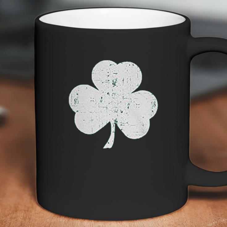 Retro Heather Green Distressed Shamrock Coffee Mug