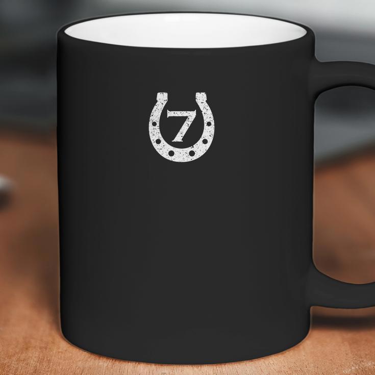 Retro Lucky Number 7 Horseshoe Mens Womens Coffee Mug