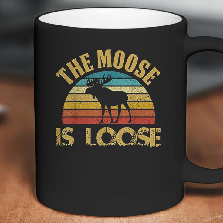 Retro Vintage Moose Is Loose Funny Moose Lover Coffee Mug