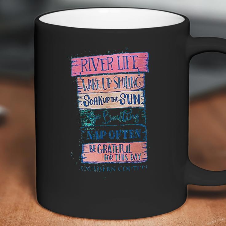 River Life Sign Smiling Sky Blue Coffee Mug