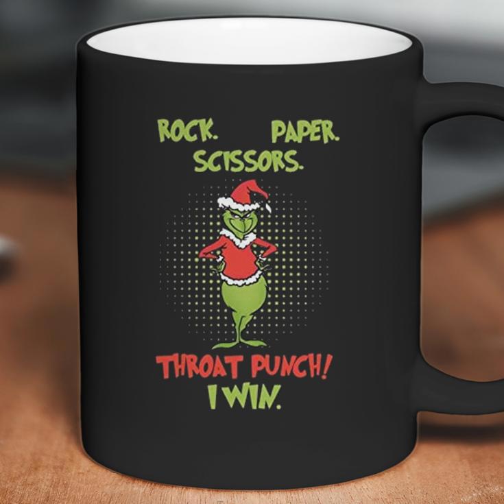 Rock Paper Scissors Throat Punch I Win Funny Grinch Coffee Mug