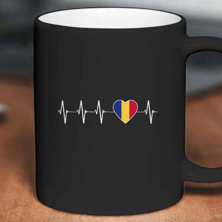 Romanian Heartbeat I Love Romania Heart Flag Coffee Mug