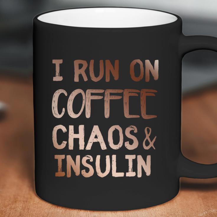 I Run On Coffee Chaos And Insulin Funny Diabetic Diabetes Gift Coffee Mug