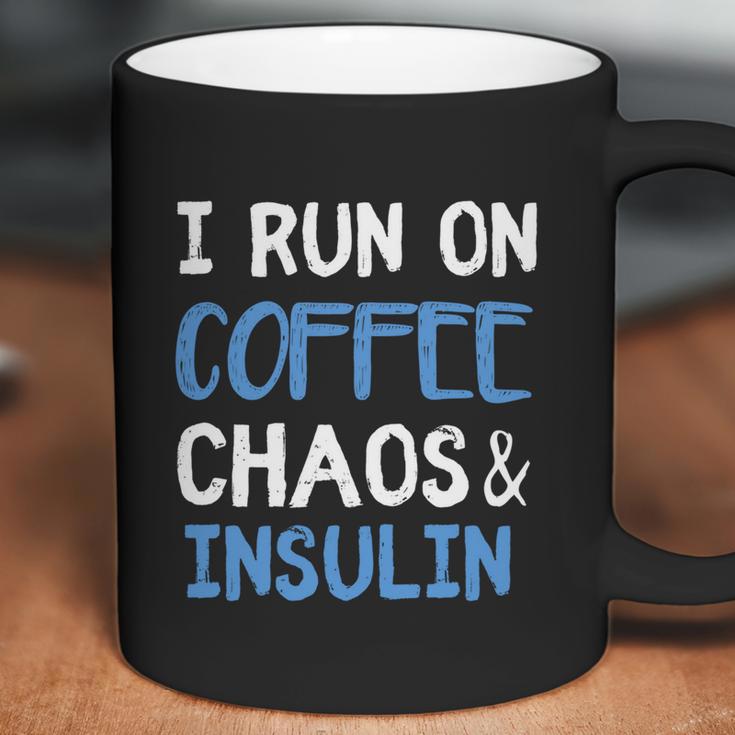 I Run On Coffee Chaos And Insulin Funny Diabetic Diabetes Meaningful Gift Coffee Mug