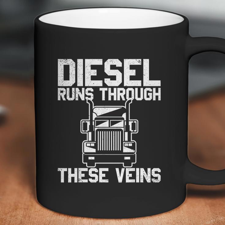 Runs Through These Viens Truck Driver Coffee Mug