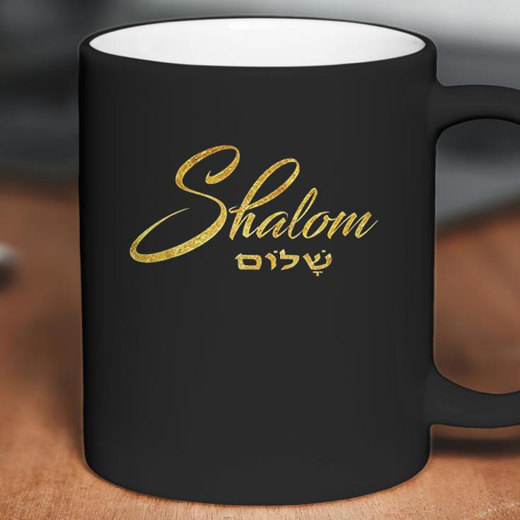 Shalom With Hebrew Writing And Gold Foil Effect Coffee Mug