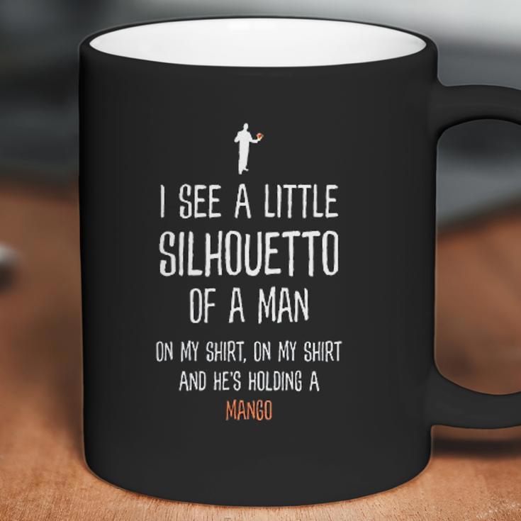 Silhouetto Of A Man Mango Funny Song Lyric Silhouette Design Coffee Mug