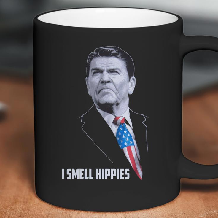 I Smell Hippies Funny Ronald Reagan Conservative Merica Usa Coffee Mug