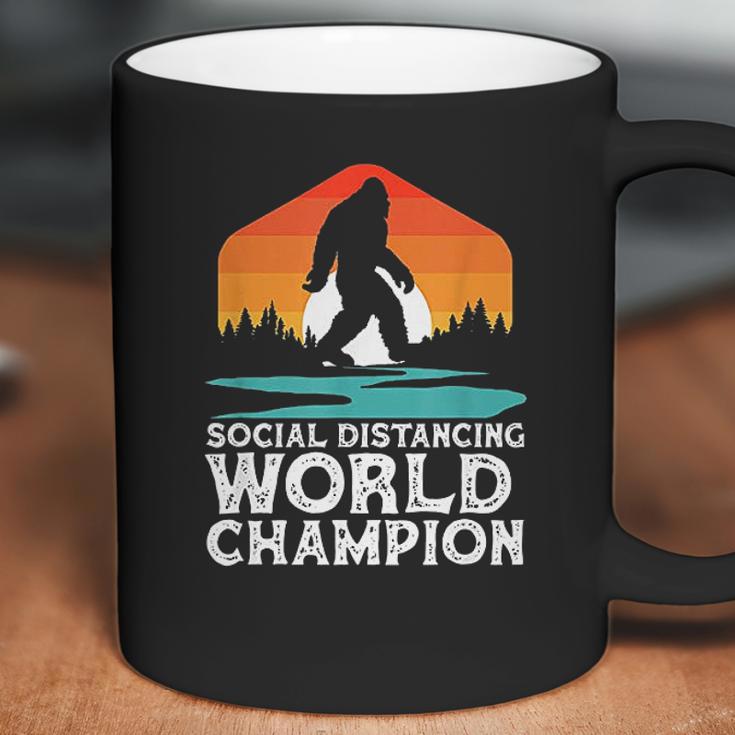 Social Distancing World Champion Funny Bigfoot Coffee Mug