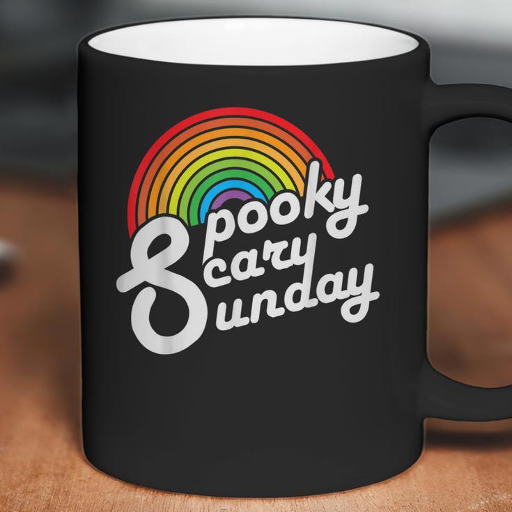 Spooky Scary Sunday Trendy Retro Rainbow Coffee Mug