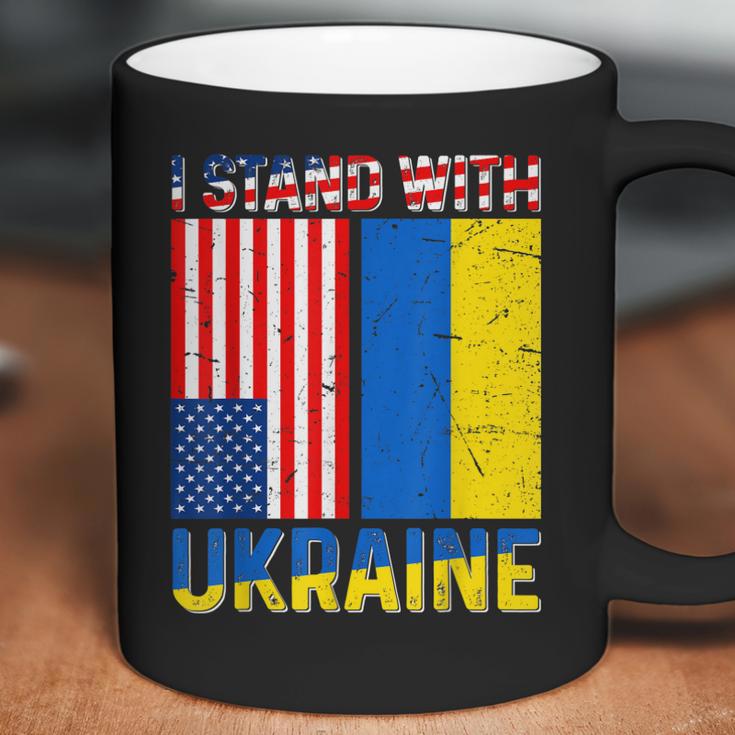 I Stand With Ukraine Support Ukraine Ukrainian American Flag V2 Men Women T-Shirt Graphic Print Casual Unisex Tee Coffee Mug